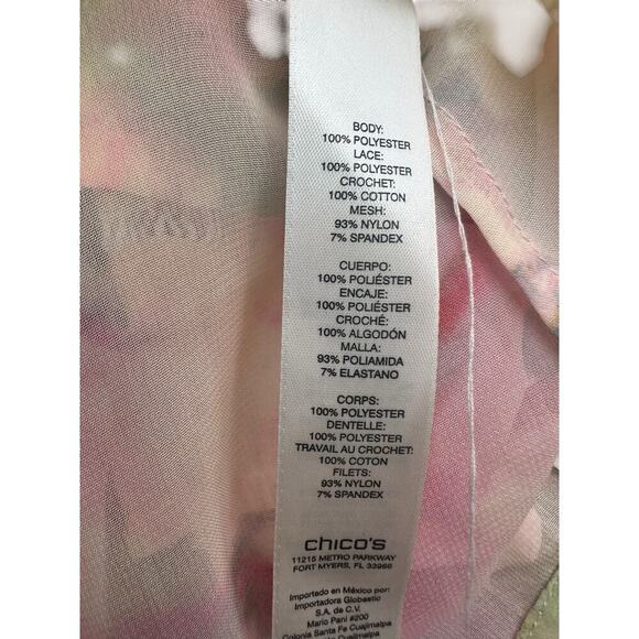 Chicos Diffused Floral Lynelle Top. Size-2 - Picture 8 of 8